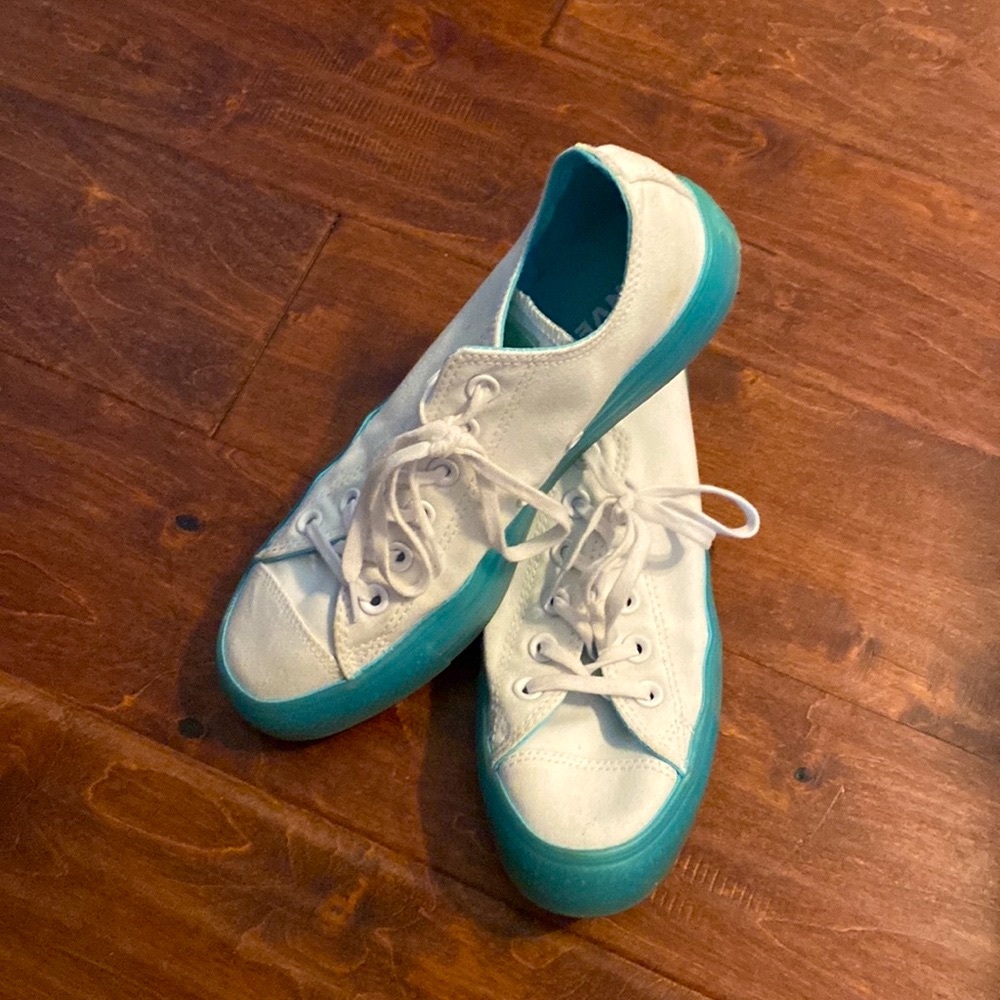 White and Blue converse